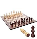 Natureich Schachbrett Massiv Holz Schach für Erwachsene Kinder Senioren...
