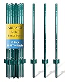 ARIFARO Zaunpfosten 122cm Robuste Metallpfosten, Packung mit 10, Kein...