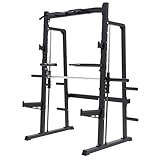 GORILLA SPORTS® Half Rack Smith Machine - mit Klimmzugstange, Geführter...