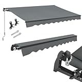 Juskys Gelenkarmmarkise 400 x 300 cm, UV40+ & wasserabweisend, mit Kurbel &...