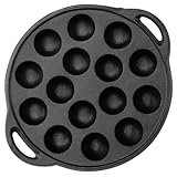 Warmiehomy Gusseisen Pancake Pfanne Induktion 15 Löcher - Antihaft Mini...