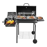 Holzkohlegrill,Barbecue-Grill, BBQ Smoker Grillwagen mit Deluxe für...