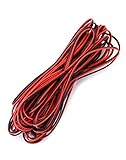 QWORK® 10 Meter 22AWG Elektrischer Draht, 2-adriges schwarz-rotes...