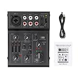 Eujgoov 5-Kanal-Audiomischer, Mini-Soundboard, Metallgehäuse,...