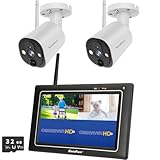 SecuFirst Überwachungskamera Aussen Set mit Innen Monitor,7' Touchscreen...
