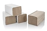 5000 Falthandtücher 1-lagig 25 x 23 cm natur Krepp ZZ-Falz...