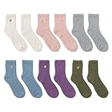 CVDYWDJIE 6 Paar Damen-Plüschsocken, Damen-Fleece-Socken Mit Bestickter...