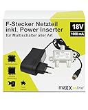 maxx.onLine Netzteil 18V 1A mit F-Stecker & Power Inserter,...