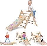 7-in-1 Montessori Kletterdreieck, Klettergerüst Indoor mit Rutsche,...