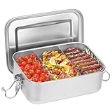 Lunchbox aus Edelstahl, Lunchbox mit Fach, 850 ml Lunchbox, brotdose kinder...