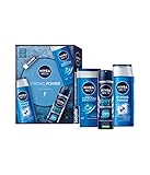 NIVEA MEN Strong Power Geschenkset, Geschenkbox mit starken...