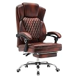 Robuster Chefsessel mit Fußstütze, ergonomischer Schreibtischstuhl mit...