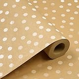 Geschenkpapierrolle zum Geburtstag, 43 cm x 15 m, recycelbares Kraftpapier...