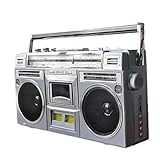 Retro-Kassetten-Boombox im 80er-Jahre-Stil, mit AM/FM-Radio, Bluetooth und...