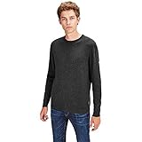 JACK & JONES Herren Basic Knit Crew Neck Pullover - Dark Grau Melange - XL