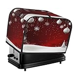 Mexpekil Weiße Schneeflocken Weihnachtskugeln Toaster Abdeckung 2 Scheiben...