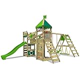 FATMOOSE Spielturm Ritterburg RiverRun Royal mit SurfSwing, Schaukel &...