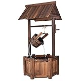 RELAX4LIFE Gartenbrunnen aus Holz, Zierbrunnen mit Elektrischer Pumpe,...