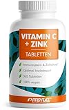 Vitamin C + Zink (365 Tabs) - optimal hochdosiert: 500 mg gepuffertes...