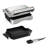 Tefal OptiGrill 4in1 Kontaktgrill mit Backschale, Aufklappbar, Tischgrill,...