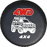 LITTOU KOLOME Universelle Passform Reserveradabdeckung, schwarz 4WD 4x4...