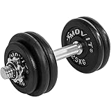 MOVIT® Kurzhantel PRO Set, Gusseisen Hantel, 1x 15kg, Stange 30mm...