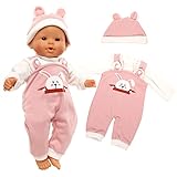 Miunana Kleidung Outfits für Baby Puppen, Pink Süße Puppenkleidung mit...