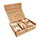SunMoon Eco Friendly 360 Pack Einweg-Holzbestrick, 16 cm lang,...