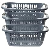 3er Set Große Wäschewanne Grau 55x37x20 cm: Dein Multitalent für Ordnung...