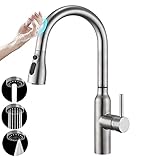 CREA Touch Sensor Wasserhahn Armatur Küche Ausziehbar, Küchenarmatur mit...