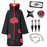 Alaiyaky Akatsuki Mantel Umhang Cosplay Kostüm für Kinder Erwachsener,...