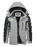 KEFITEVD Skijacke Herren Warm Winterjacke Thermo Übergangsjacke Herbst...