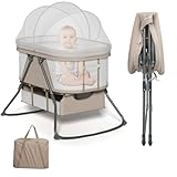 XJD Baby Beistellbett, 2 in 1 Babybett klappbar, Stubenwagen mit...