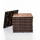 Mega Holz WPC Terrassenfliesen BERNSTEIN 5 m² - Bodenfliesen mit...