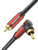 SOUNDFAM Subwoofer kabel 90 Grad Cinch Kabel 3M, Rechtwinkliges...
