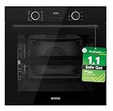 [ Test SEHR GUT, Note 1.1 *] WIGGO Backofen Set Schwarz 60cm 73L mit...