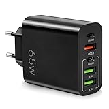 AXFEE 65W Multi USB C Ladegerät, 5 Ports Mehrfach Ladegerät mit USB-C und...