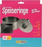 DECOCINO Speiseringe 4er-Set mit Presse - Ø 10cm, 4cm Höhe - Edelstahl...