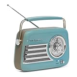 Madison - FREESOUND-VR40BLU - 30W Vintage-Radio mit langem Akku -...