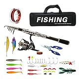 Angelrute und Angelrolle, Angelrute und Rolle | Teleskoprute leicht aus...