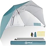 Homecall Sonnenschirm Strand & Strandmuschel 2 in 1 Strandschirm...