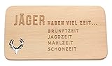 Spruchreif | Holz-Frühstücksbrettchen mit Gravur 'Jäger haben viel...