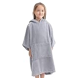 HOMELEVEL Kinder Badeponcho aus 100% Baumwolle - Poncho Handtuch für...