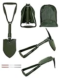Klappspaten 47cm, Klappbarer Schneeschieber mit Hacke, Klappspaten Camping...