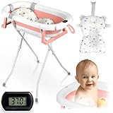 Ricokids Baby Badewanne Babywanne mit Gestell Thermometer und Badekissen -...