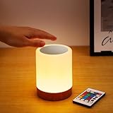 Nixtrve LED Nachttischlampe & Tischlampe Kabellos mit Touch, Stilllicht &...