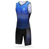 NUCKILY Herren Trisuit, Triathlon Suits Einteiler Ärmellos Racing...