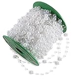 WeddingTree Perlengirlande weiss - Perlenband für Hochzeits- und Partydeko...