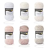 Schachenmayr Catania, Set Weiss beige Mix Handstrickgarne