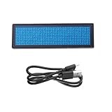 ABOOFAN Namensschild, LED, programmierbar, Blau, 12 Stunden,...